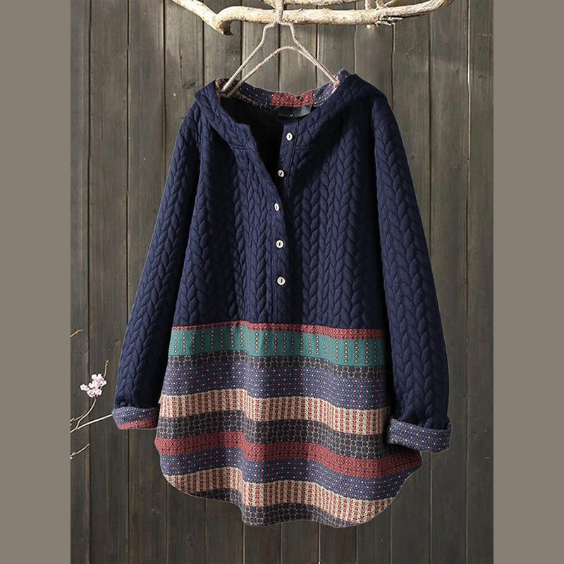 Baumwolljacke für Damen im Ethno-Stil, beliebte Herbst- und Winterjacke mit warmem Dünnschliff, lässiger Mantel