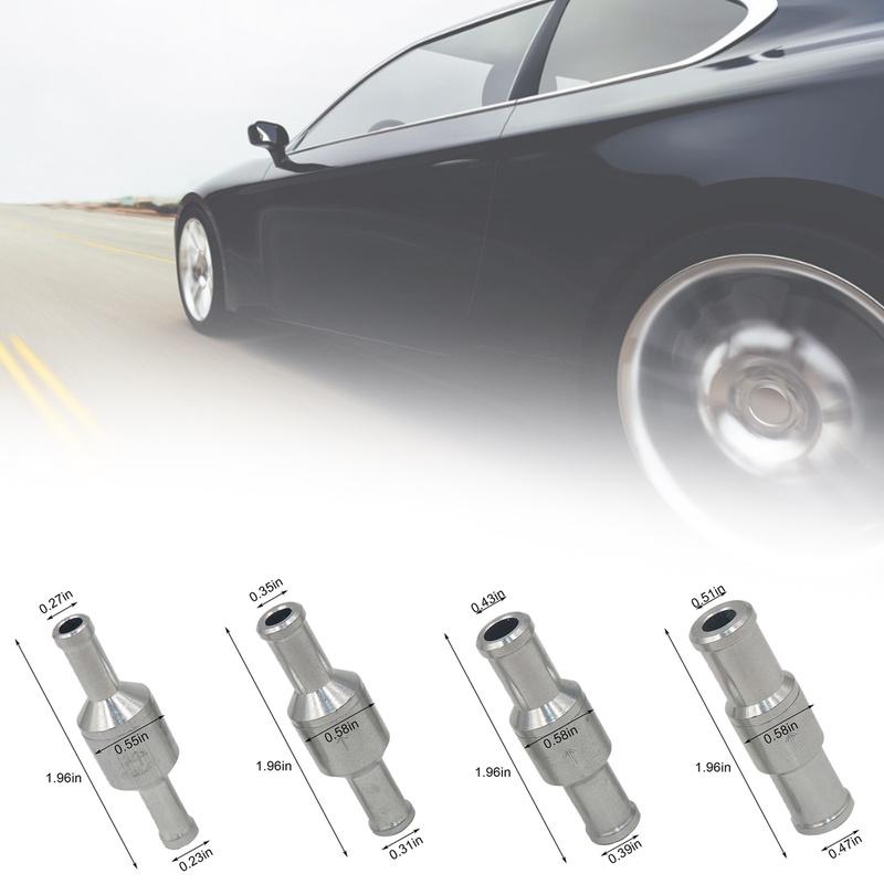 6-12mm Non-return Valve Chrome One-way Non-return Check Valve Auminium Fuel Water Gas Air Vacuum 6mm/8mm/10mm/12mm