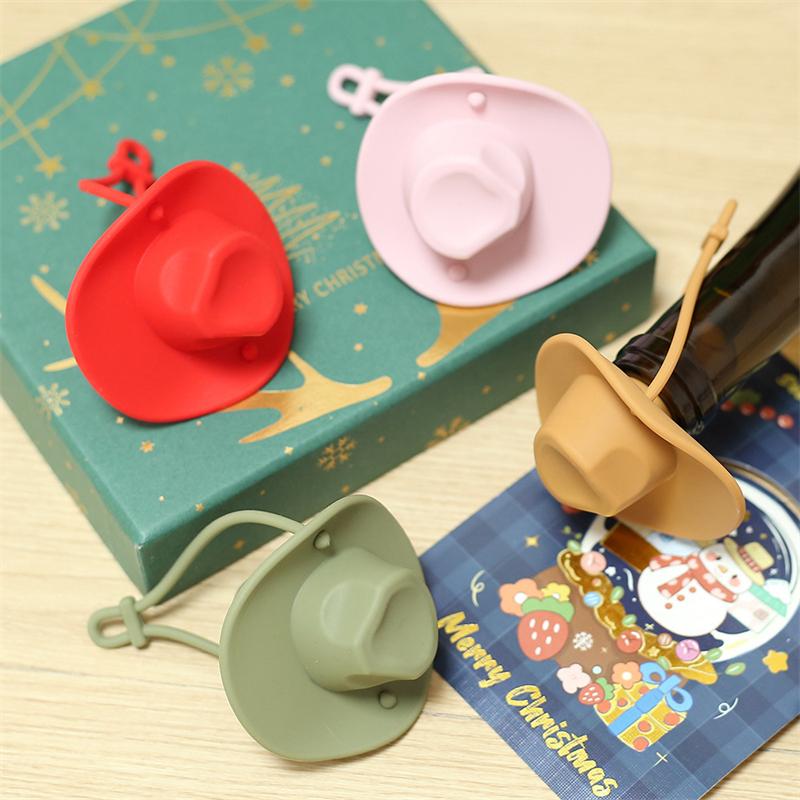 Creative Silicone Cowboy Hat Wine Cork Champagne Beer Bottle Stopper Beverage Leak-Proof Sealer Cap Plug Kitchen Bar Accessories