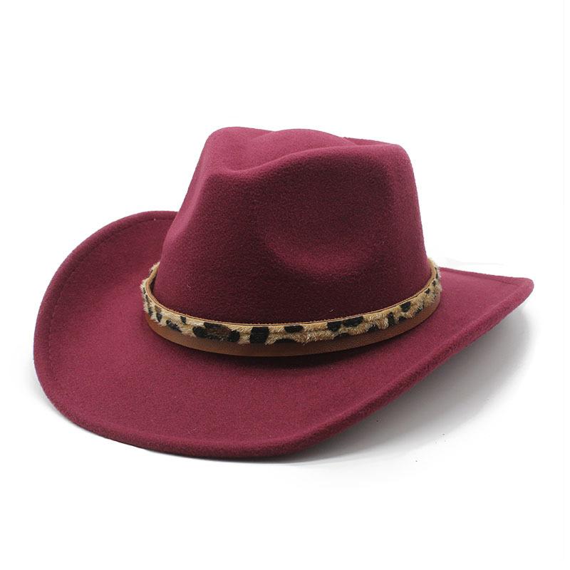 Western Cowboy Top Hat British Classic Jazz Hat Wool Hat Big Eaves Hat