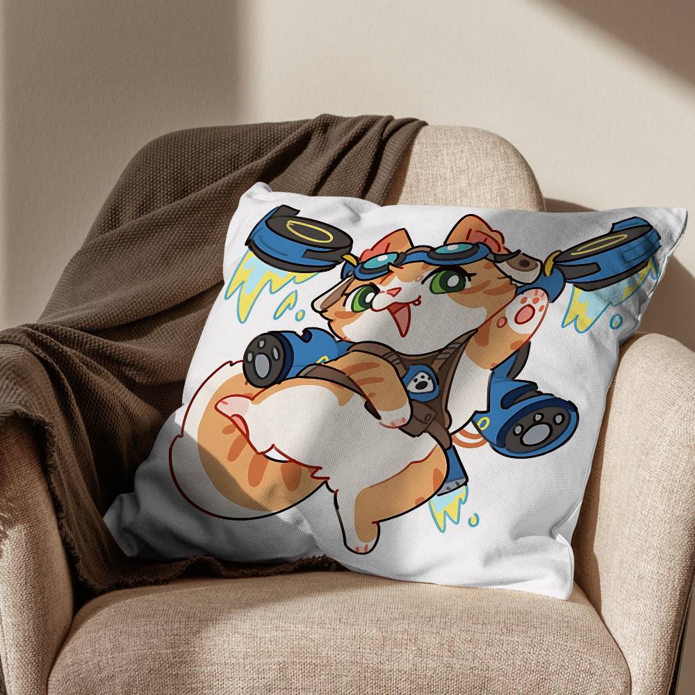 Game Jetpack Cat Overwatch Sierra Sombra Cushion Cover Suitable For Sofa Car Bedroom Office Cushions Decorative Pillow Case