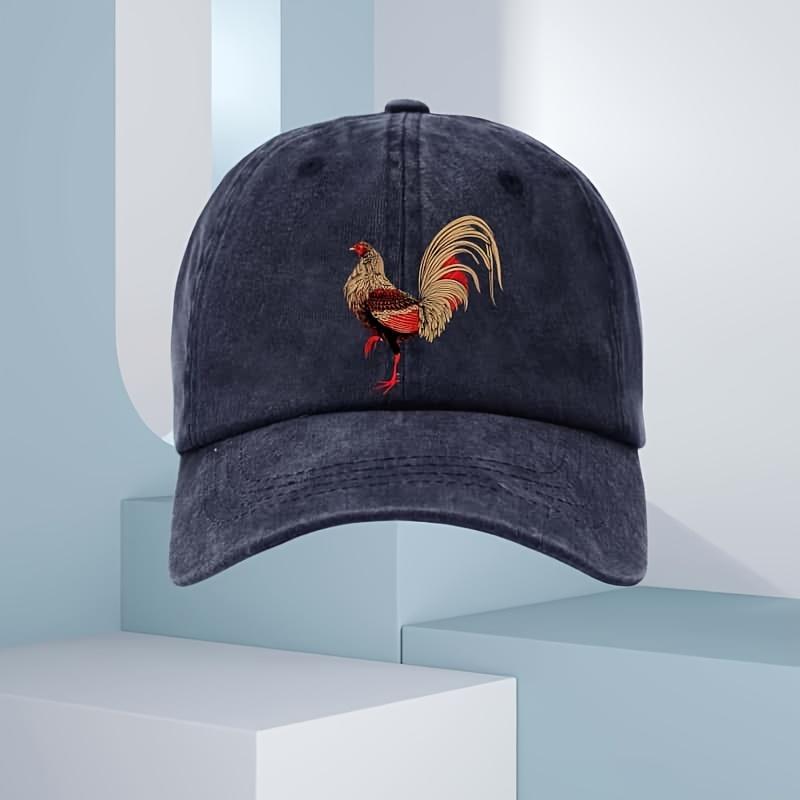 Unisex chicken print baseball cap adjustable buckle curved edge suitable for outdoor camping travel leisure daily wear