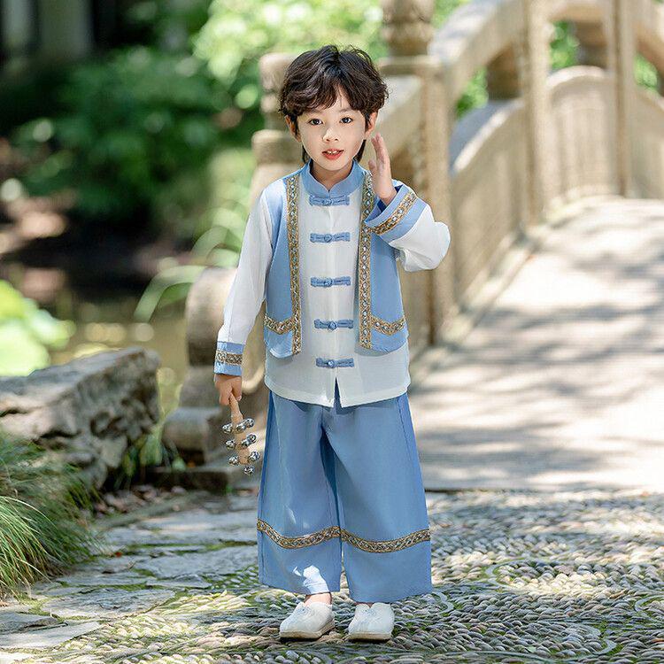 Autumn Miao Ethnic Costume for Boys & Girls Tang Suit Hanfu Dress