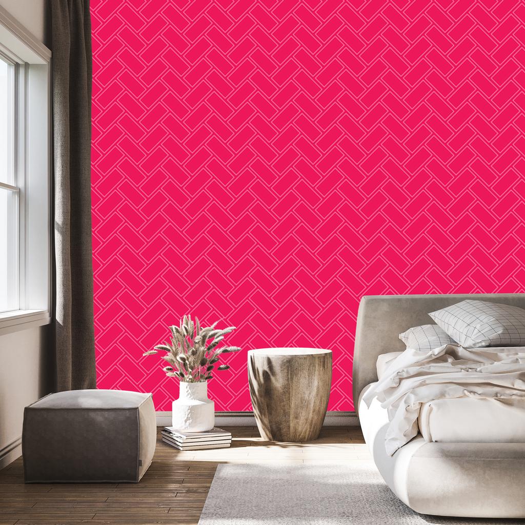 Wallpaper Geometric Pattern of Roses for Living Room and Bedroom 50x1000