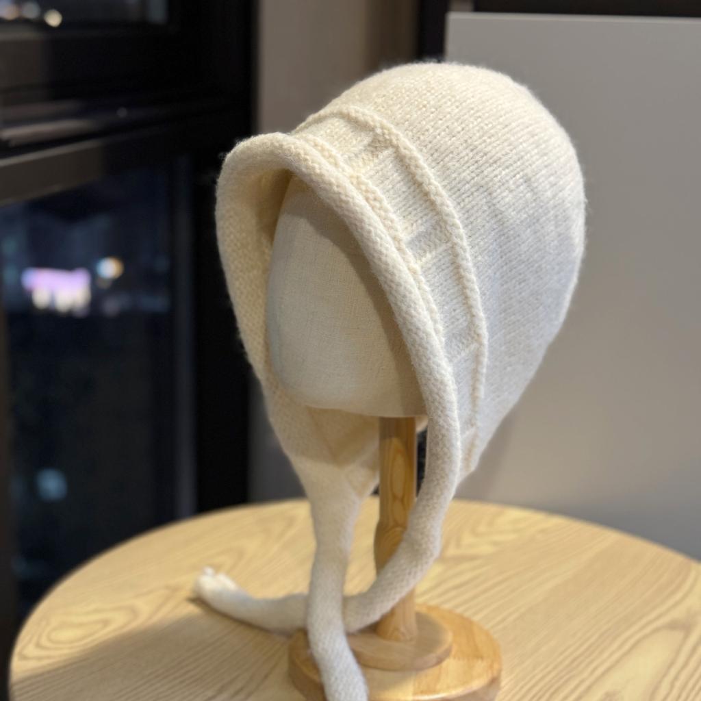 Large Head Circumference Hat Women's Autumn and Winter Windproof Woolen Hat Strap Ear Protection Hat New Warm and Cold Proof Knitted Hat