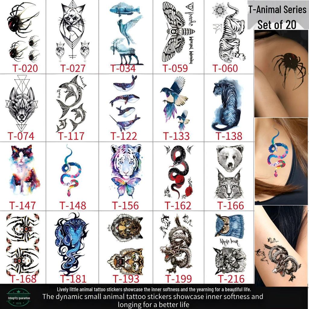 Adorable Waterproof & Sweatproof Cartoon Tattoo Stickers, Colorful Temporary Tattoos, Cross-Border Bestsellers