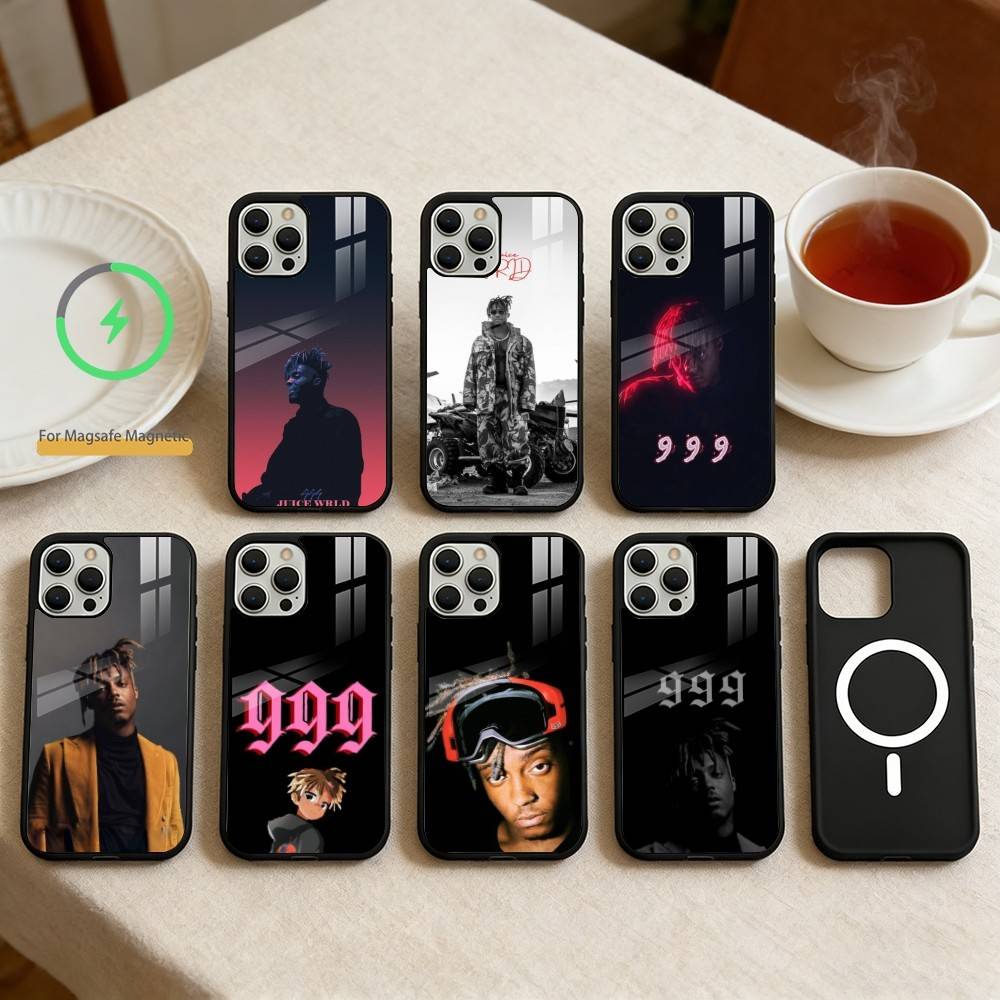 Coque de téléphone pour iPhone 14,16,15,13,17,12,Plus,Pro,Max Rapper J-Juice W-wrld Magnétique Pour Magsafe Housse Givrée