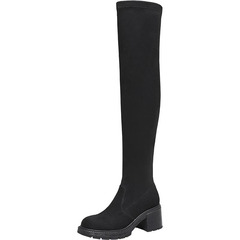 TATA Women s Winter Elastic High-Heel Boots 36