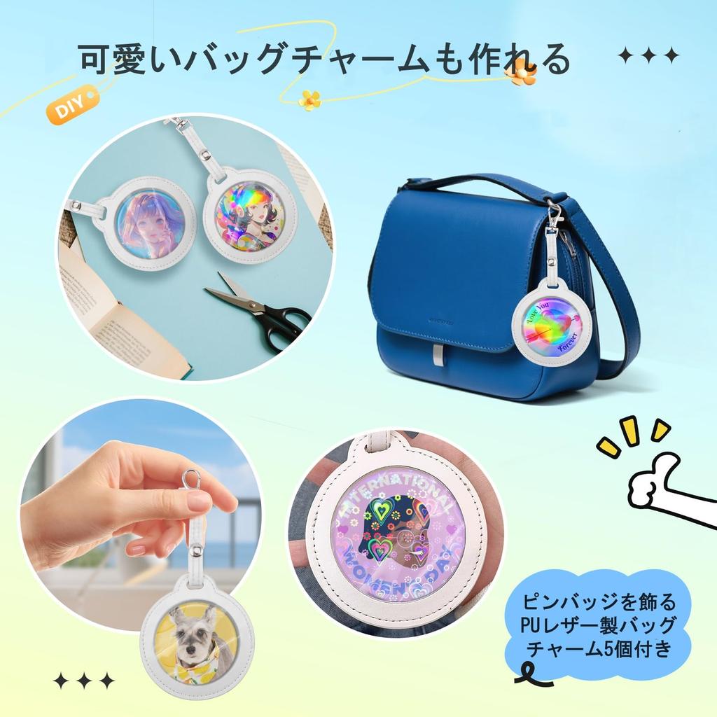 Button Badge Maker, 58mm Rotary Button Badge Making Machine, No Assembly Required, Includes 100 Metal Badge Pieces, 5 PU Holders, and 10 Refrigerator