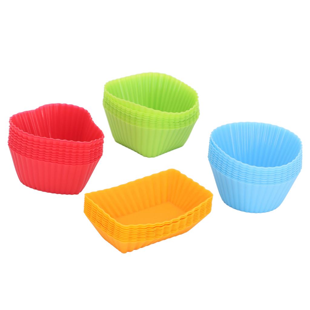 40-pack silikonbento bakformar, non-stick, återanvändbara, bento-lådtillbehör, silikonmuffinsformar, cupcakeformar
