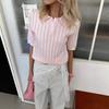 European and American Women's Casual Temperament Polo Shirt Women's 2026 Summer Solid Color Versatile Pick-hole Knitted Short-sleeved Top