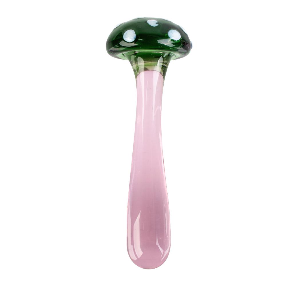 Dildos de Cristal de Hongo de 14 cm para Plug Anal Mujeres Hombres 18 Herramientas para Parejas Plug Anal Dilatador Juguetes Sexuales Juegos para Adultos Productos Eróticos Tienda