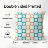 Checkered Flower Pattern Pillow Case Sofa Decorative Home Double-sided Printing Short Plush Cushion Cover Throw Pillow Cover