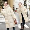 Womens Winter Puffer Coat Mid-Length Hooded Warm Down Cotton Jacket Loose Fit Casual Office Wear