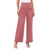 2025 Women's High Waist Wide-Leg Stretch Trousers with Pockets - Formal, Business, Casual