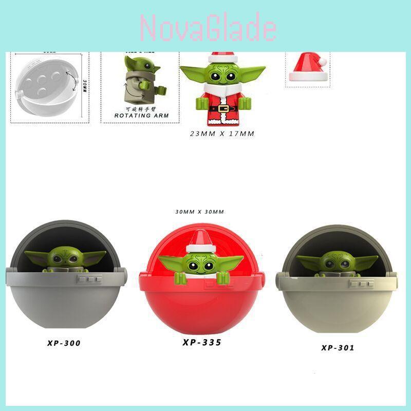 Yoda Baby Christmas Rotating Arm Mandalorian Building Blocks Toy For Creative Play