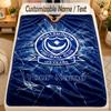 Flannel BlanketPortsmouth FC Custom Name Text Personalized Soft Warm Throw Blanket Home Decor Gift