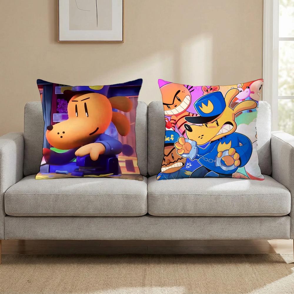 D-Dogman CARTOON Cushion Cover Multi-Scene Pillow Cover for Home & Car - Reversible, Soft & Durable for Daily Use