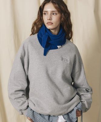 BETWEEN A AND B Raglan String Brushed Sweatshirt [Melange Gray]
