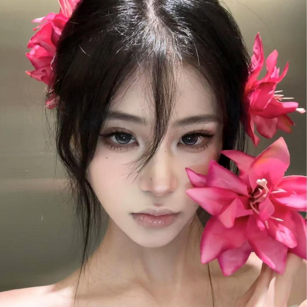 Seaside Holiday Style Lily Flower Hair Clip Sweet Flower Hairpin Elegent Barrettes  Girls