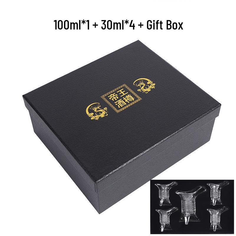 Ancient Emperor Antique Style Lead-Free Glass Wine Set: Three-Legged Small Cup