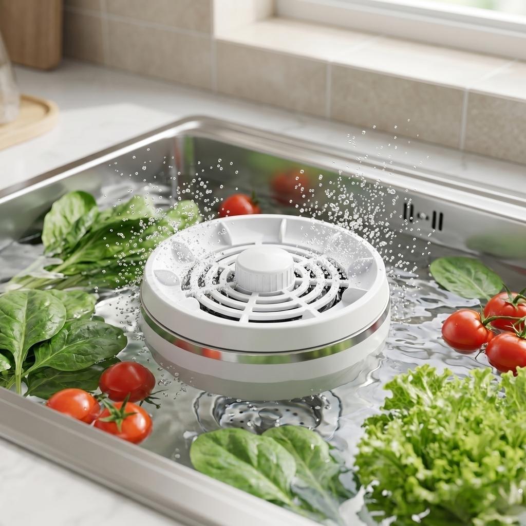 Portable Automatic Vegetable and Fruit Washer Wireless Rotating Purifier Household Ultrasonic Cleaning Machine for Kitchen Use