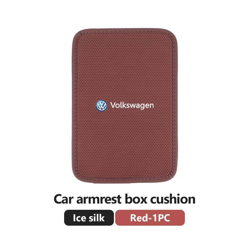 WET1 Car Armrest Box Cushion Leather Ice Silk Anti Scratch Protector Pad For Volkswagen VW Scirocco Passat Polo B5 B6 B7 CC Tiguan