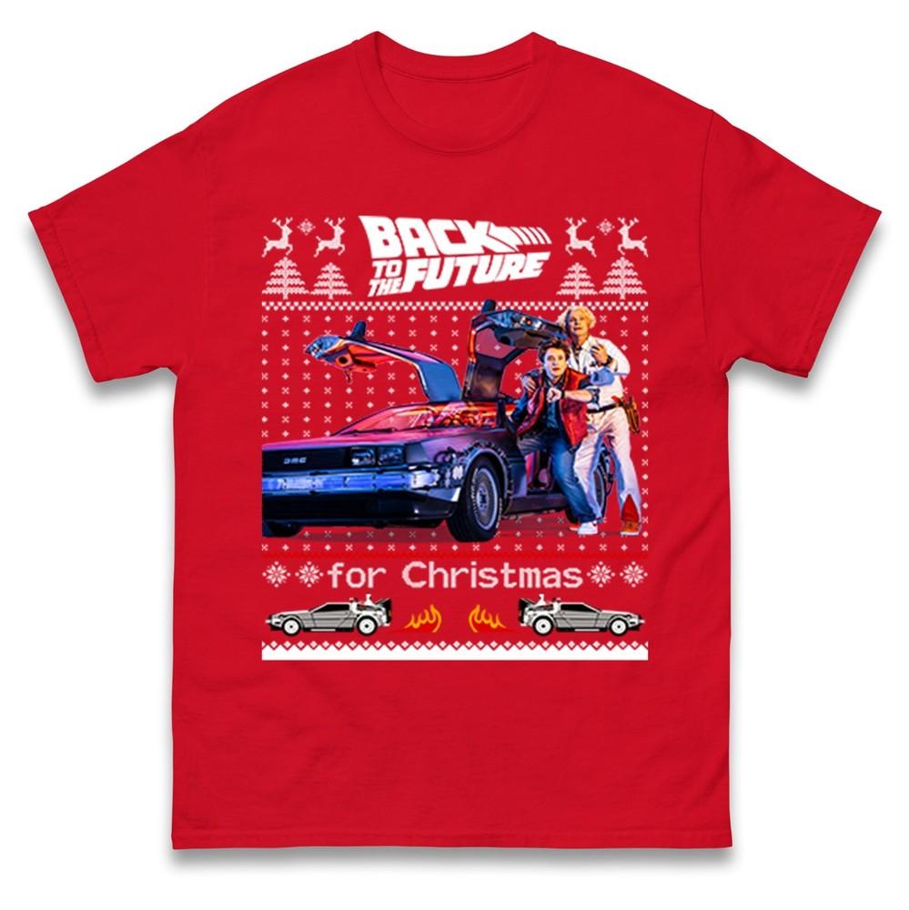 Back To The Future Christmas TShirt Funny Xmas Outfit Festive Tee Shirt Unisex