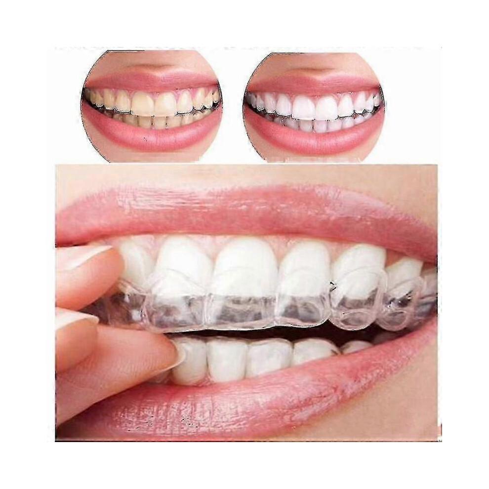 Set of Four Trays Accessory for Teeth Whitening Gel Bleaching Thermoforming Dental Care Home Treatment Kit Support