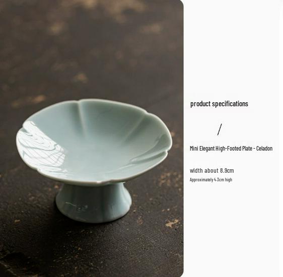 Chinese Style Ceramic Dessert Plate - Exquisite Small Tray for Mooncakes and Snacks, 2025 New Design
