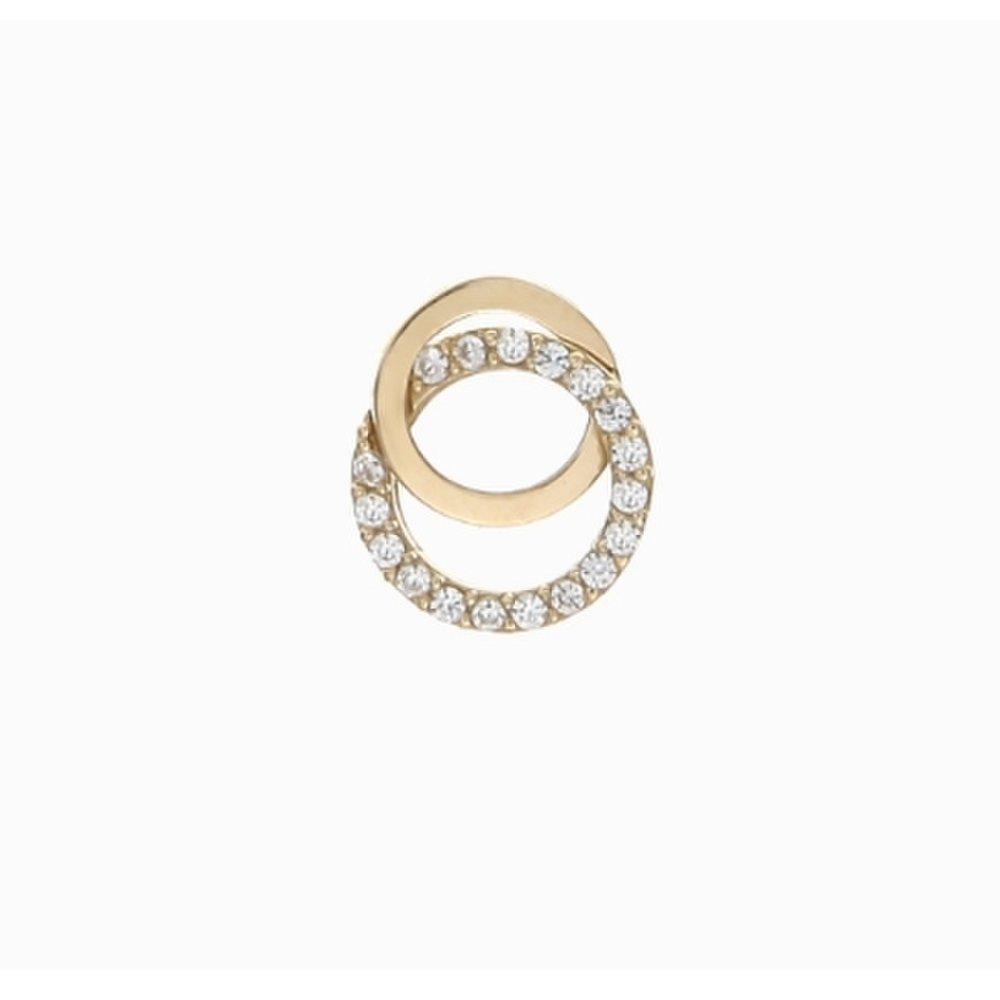 Custom-made 14K Gold Double Ring Pendant Lp13026_S
