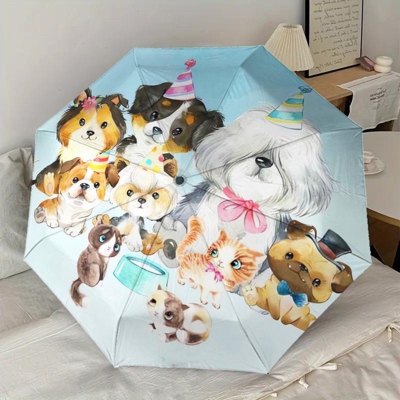 1 st Partyvalpar Mönster Liten Rese Kompakt Vindtät Paraply, Automatiskt Fällbart Paraply, Automatisk Öppning/Stängning, Gåva-82