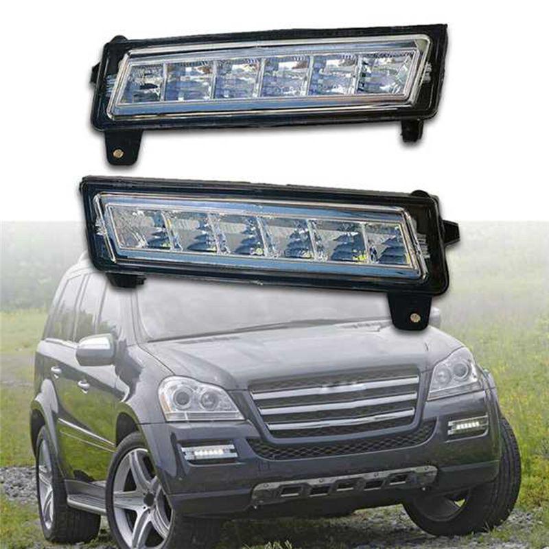 NOVO-Luz de Nevoeiro LED DRL para Carro Para ML GL GLK W164 X164 X204 Lâmpada de Condução Luz Diurna Lâmpada de Para-choque