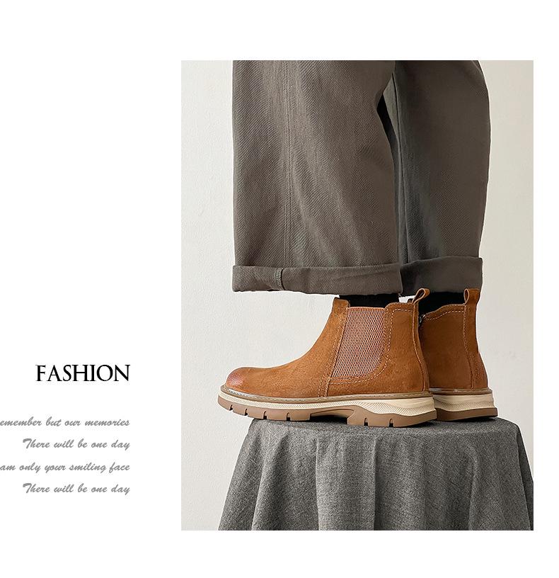 Men's Retro British Style High-Top Work Boots - Korean Inspired Trendy Martin Boots