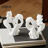 Light Luxury Decoration 3D Printed Kissing Couple Figurine, Romantic Hollow-out Statue with Wide Solid Stable Base, Modern High-end Home Accessory