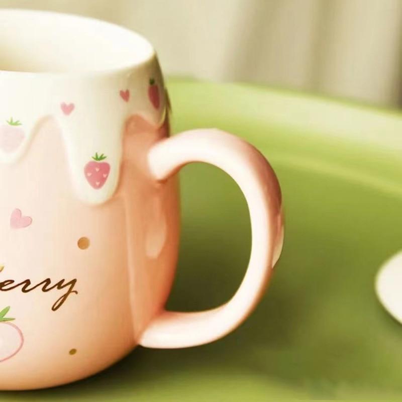 Ceramic Mug with Lid And Spoon High Temperature Ceramic Water Bottle