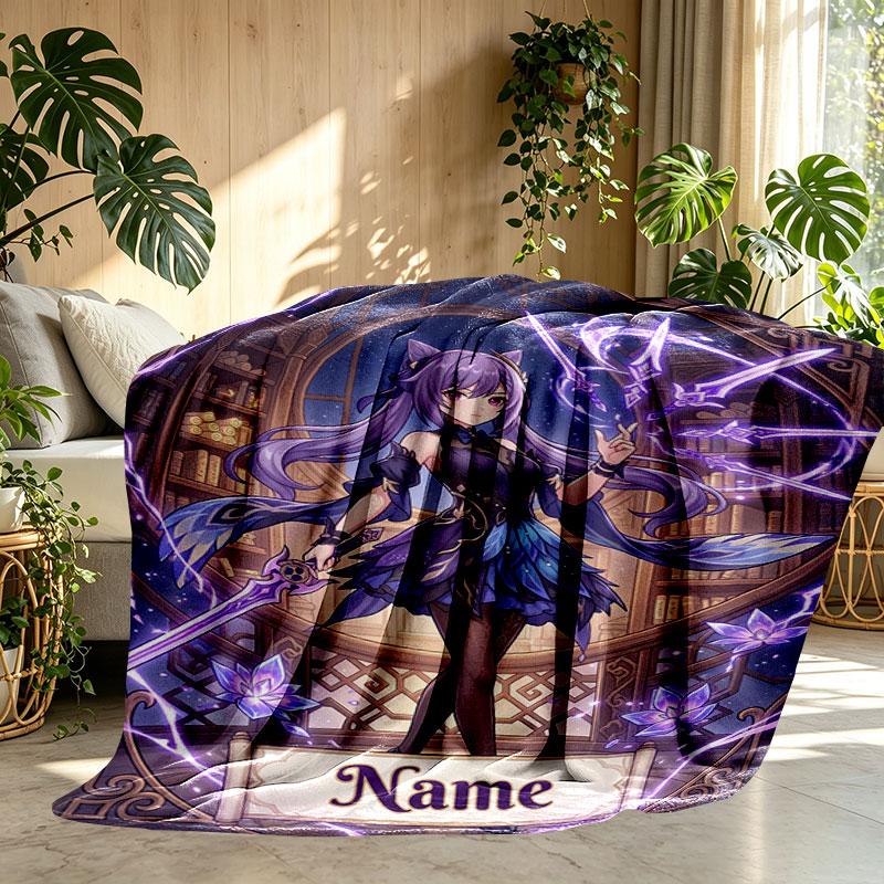 Custom Name Personalized Genshin Impact Print Blanket, Home Decor, Bedroom, Sofa, Camping, Couch, Gifts for Birthday Christmas