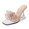 Fashion Slippers Transparent PVC Crystal High-heeled Sexy Casual Shoes Plus Size Women Open Toe Transparent Slippers