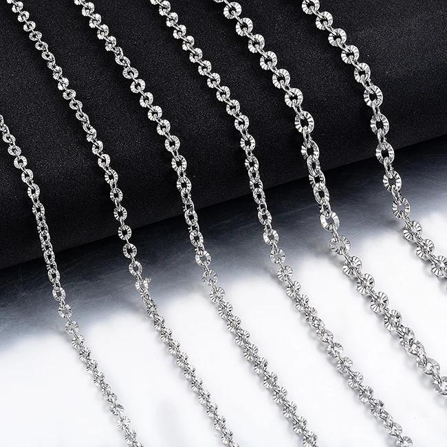 Elegant Women Necklace 2mm 3mm 4mm Stainless Steel Chain Beautiful Metal Link Personality Ladies DIY Jewelry For Pendant