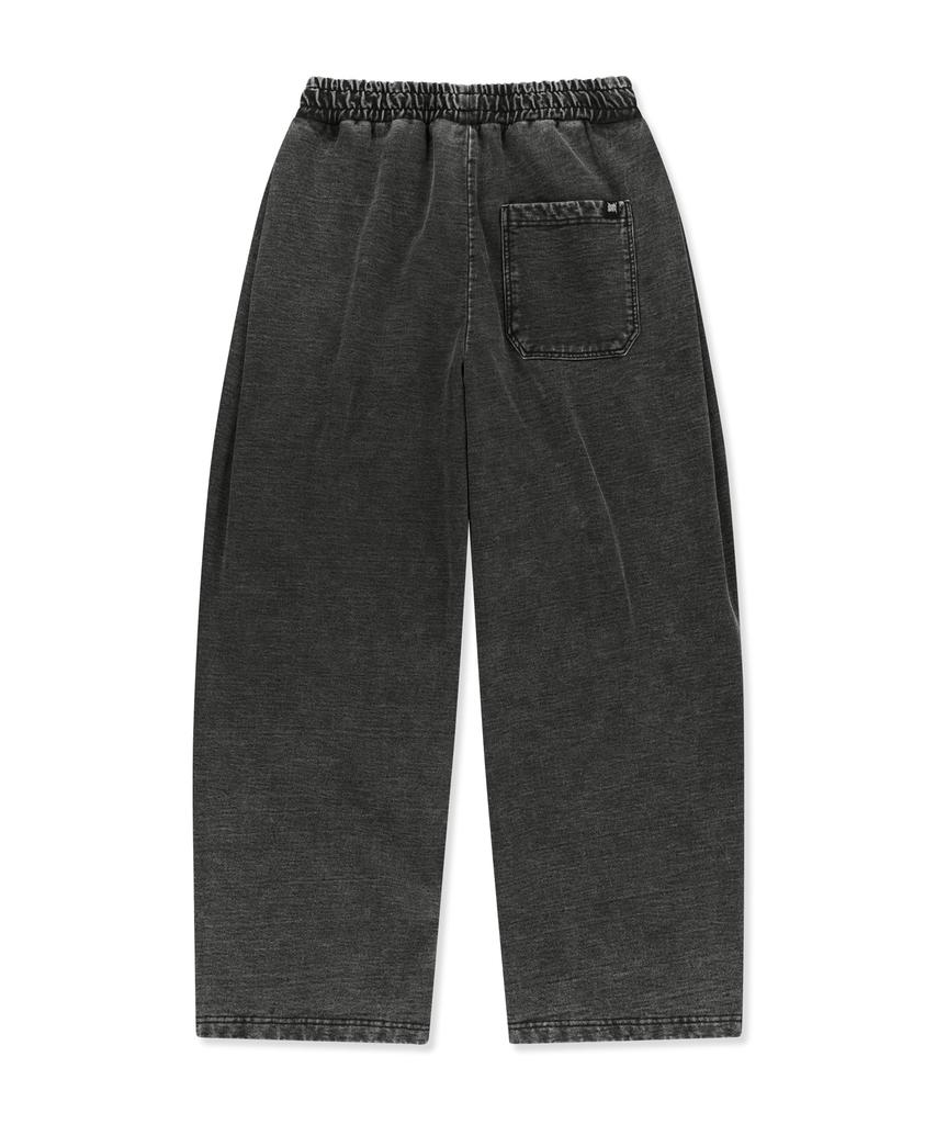 BROWNBREATH Tag Two Tuck Wide Denim Sweat Pants - Black