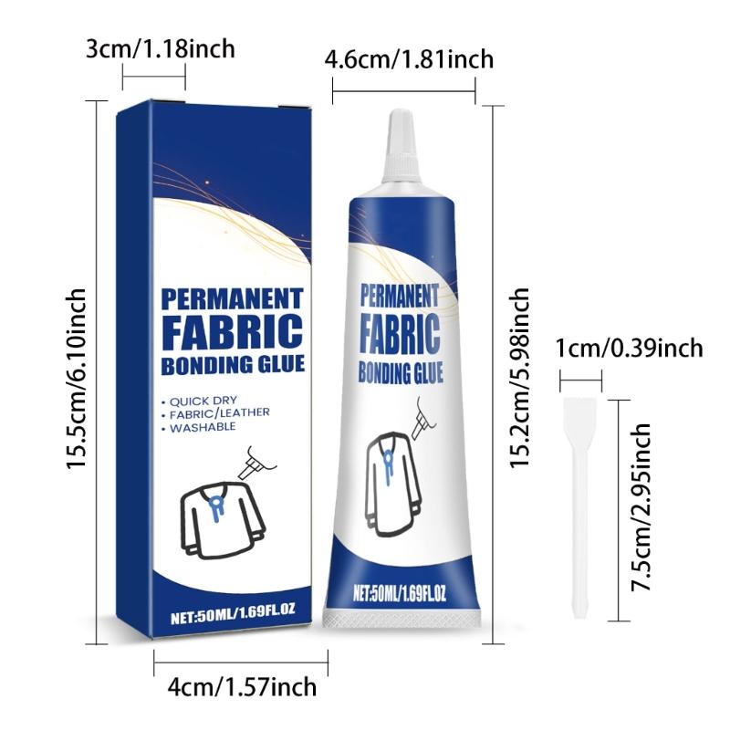 50ml Multifunctional Fabric Glues Washable Fabric Adhesive Waterproof Permanent Fabric Bonding Glues for Clothing Repair