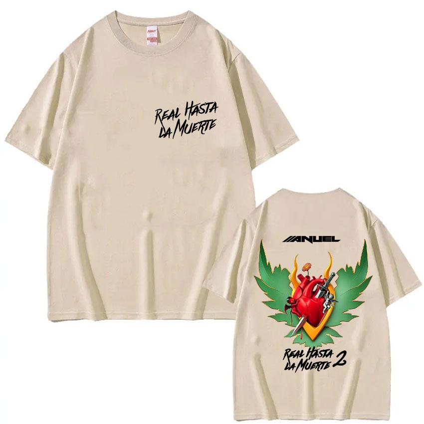 Rapper ANUEL AA Real Hastala La Muerte Album 2025 Graphic T Shirts Mens Vintage Fashion Pop Oversized Cotton Tshirt Streetwear