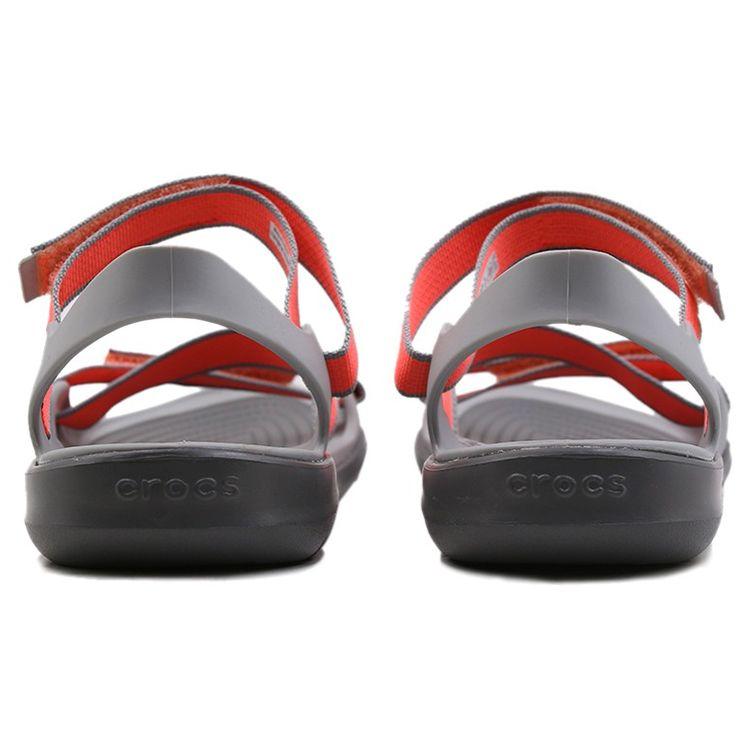 Crocs Swifwater Webbing Outdoor Casual Sandals Women Sandals Red Gray 204804-6PK