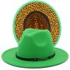Fashion leopard print belt flat brim top hat autumn and winter British men and women double-sided color matching ethnic style jazz hat Wish