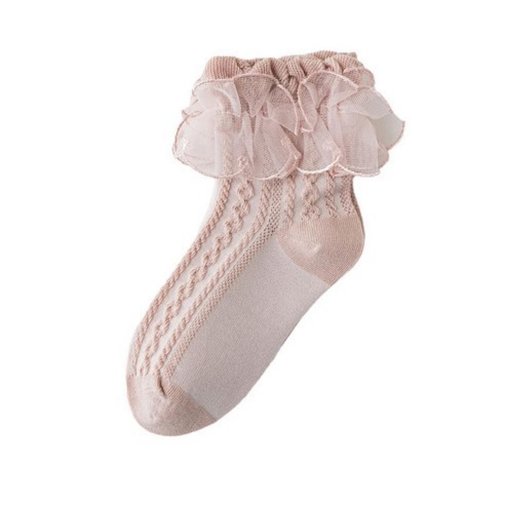 Carrot Carrot Girls Lace Frill Cotton Socks 6-Pair Set