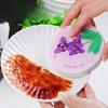 3PCS  Wood Pulp Sponge Dish Towel Kitchen Cleaning Sponge Cloth Round Flower Compression Dish Towel