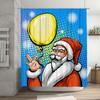 TU Weihnachtsmann Duschvorhang Weihnachten Badezimmer Dekoration Feiertag Festlich Xmas Muster Wasserdicht Heimdekoration Vintage Stil Wandkunst