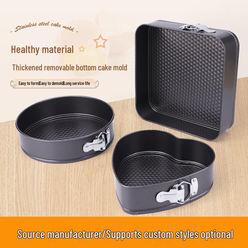 Auslaufsichere, antihaftbeschichtete runde Backform mit abnehmbarem Boden und Verschluss für Biskuitkuchen