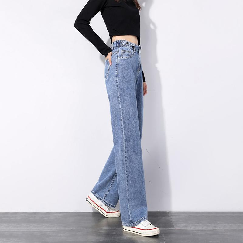 Straight Jeans Women Plus Size High Waisted Denim Pants Wide Leg Vintage Streetwear Full Length Trousers Spring Summer