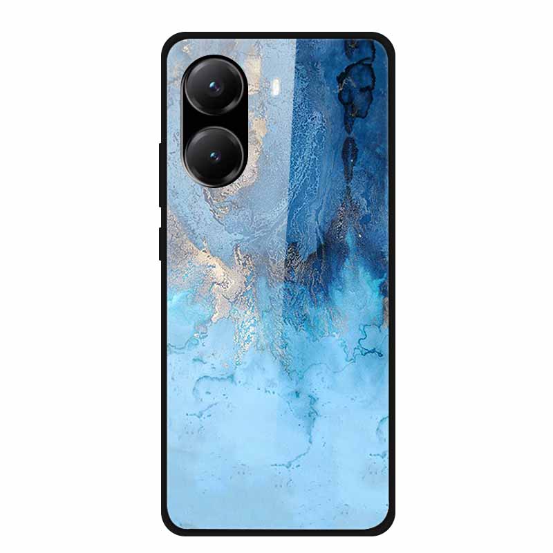 Tempered Glass Case For Poco X7 Pro Back Cover PC Hard Shockproof Cases for Xiaomi PocoX7 Pro Funda Marble Texture Fashion Coque